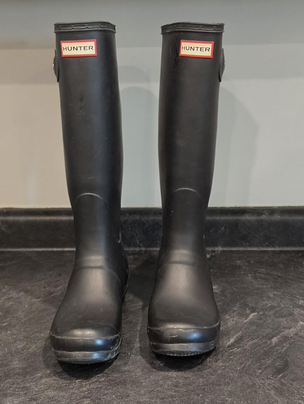 Hunter Tall Black Rain Boots Size 6